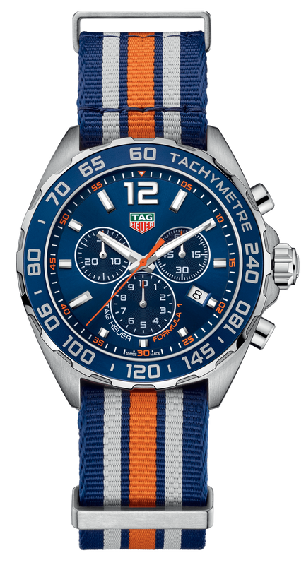 Tag Heuer Formula 1 Chronograph 43mm Dial Biru Jam Tangan NATO Strap untuk Pria - CAZ1014.FC8196
