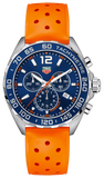 Tag Heuer Formula 1 Quartz Chronograph Blue Dial Orange Rubber Strap Watch for Men - CAZ1014.FT8028
