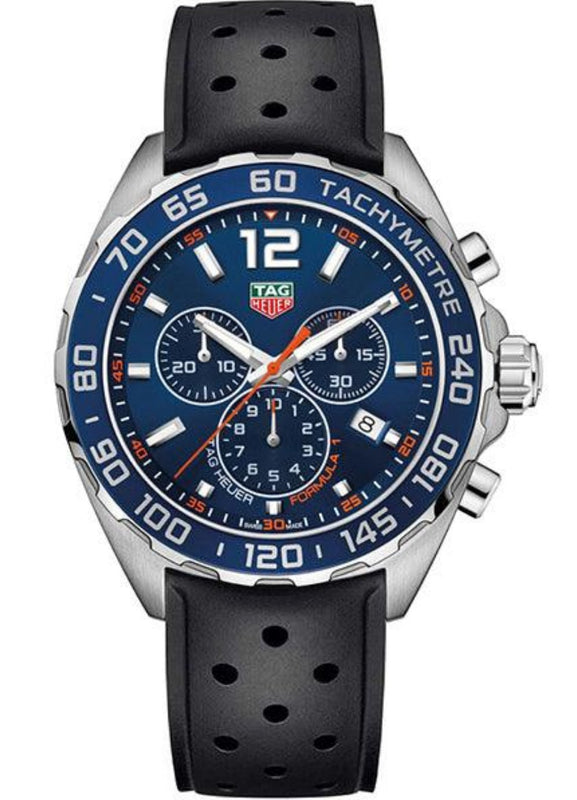 Tag Heuer Formula 1 Jam Tangan Tali Karet Hitam Dial Biru untuk Pria - CAZ1014.FT8024