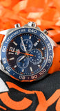 Tag Heuer Formula 1 Quartz Chronograph Blue Dial Orange Rubber Strap Watch for Men - CAZ1014.FT8028