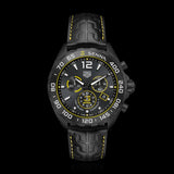 Tag Heuer Formula 1 Chronograph Senna Black Dial Black Leather Strap Watch for Men - CAZ101AJ.FC6487