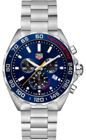 Tag Heuer Formula 1 Red Bull Racing Chronograph Blue Dial Silver Steel Strap Watch for Men - CAZ101AK.BA0842