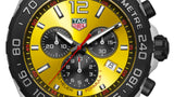 Tag Heuer Formula 1 Chronograph 41mm Yellow Dial Yellow Rubber Strap Watch for Men - CAZ101AM.FT8054
