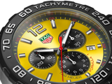 Tag Heuer Formula 1 Chronograph 41mm Yellow Dial Yellow Rubber Strap Watch for Men - CAZ101AM.FT8054