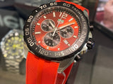 Tag Heuer Formula 1 Chronograph 41mm Red Dial Red Rubber Strap Watch for Men - CAZ101AN.FT8055