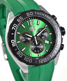 Tag Heuer Formula 1 Chronograph 41mm Green Dial Green Rubber Strap Watch for Men - CAZ101AP.FT8056