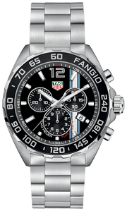 Tag Heuer Formula 1 Chronograph Black Dial Silver Steel Strap Watch for Men - CAZ101H.BA0842