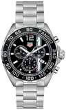 Tag Heuer Formula 1 Chronograph Black Dial Silver Steel Strap Watch untuk Pria - CAZ101H.BA0842