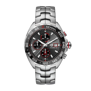 Tag Heuer Formula 1 Chronograph Senna Grey Dial Silver Steel Strap Watch for Men - CAZ201D.BA0633