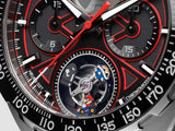 Tag Heuer Formula 1 Mario Kart Chronograph Tourbillion Black Dial Black Leather Strap Watch for Men - CAZ5080.FC6517