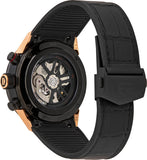 Tag Heuer Carrera Automatic Chronograph Steel & Gold Dial Black Leather Strap Watch for Men - CBG2050.FC6426