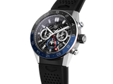 Tag Heuer Carrera Automatic Chronograph Steel & Ceramic Black Dial Black Rubber Strap Watch for Men - CBG2A1Z.FT6157