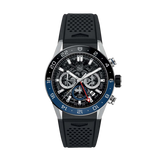 Tag Heuer Carrera Automatic Chronograph Steel & Ceramic Black Dial Black Rubber Strap Watch for Men - CBG2A1Z.FT6157