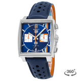 Tag Heuer Monaco Gulf Automatic Chronograph Blue Dial Blue Leather Strap Watch for Men - CBL2115.FC6494