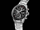 Tag Heuer Carrera Automatic Chronograph Black Dial Silver Steel Strap Watch for Men - CBM2110.BA0651