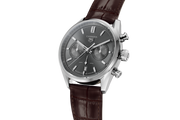 Tag Heuer Carrera Chronograph Grey Dial Brown Leather Strap Watch for Men - CBN2012.FC6483