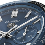 Tag Heuer Carrera Chronograph Blue Dial Silver Steel Strap Watch for Men - CBN2A1A.BA0643