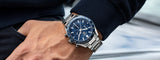 Tag Heuer Carrera Chronograph Blue Dial Silver Steel Strap Watch for Men - CBN2A1A.BA0643