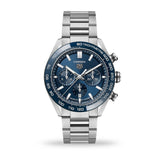 Tag Heuer Carrera Chronograph Blue Dial Silver Steel Strap Watch for Men - CBN2A1A.BA0643