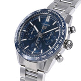 Tag Heuer Carrera Chronograph Blue Dial Silver Steel Strap Watch for Men - CBN2A1A.BA0643