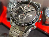 Tag Heuer Carrera Chronograph Black Dial Silver Steel Strap Watch for Men - CBN2A1AA.BA0643