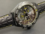 Tag Heuer Formula 1 Chronograph Senna Black Dial Black Leather Strap Watch for Men - CAZ101AJ.FC6487