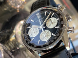 Tag Heuer Carrera Automatic Chronograph Black Dial Black Leather Strap Watch for Men - CBS2210.FC6534