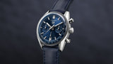 Tag Heuer Carrera Chronograph Blue Dial Blue Leather Strap Watch for Men - CBS2212.FC6535