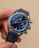 Tag Heuer Carrera Chronograph Blue Dial Blue Leather Strap Watch for Men - CBS2212.FC6535