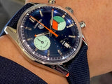 Tag Heuer Carrera Skipper Automatic Chronograph Blue Dial Blue Nylon Strap Watch for Men - CBS2213.FN6002