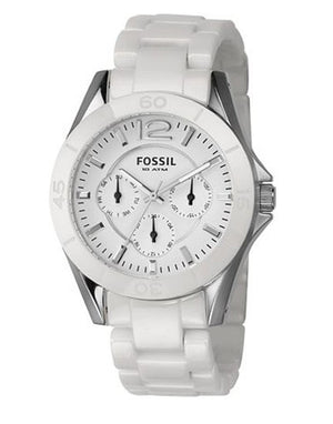 Fossil Ceramic White Dial White Ceramic Strap Watch for Women - CE1002