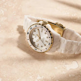 Fossil FB-01 Analog White Dial White Ceramic Strap Watch for Women - CE1107