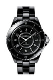 Chanel J12 Quartz Ceramic Black Dial Black Steel Strap Watch for Women - J12 H0682