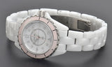 Chanel J12 Quartz Diamonds Ceramic White Dial White Steel Strap Watch for Women - J12 H4466