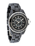 Chanel J12 Diamonds Black Dial Black Steel Strap Watch for Women - J12 H2569