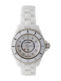 Chanel J12 Diamonds Quartz Ceramic White Dial White Steel Strap Watch for Women - J12 H2422