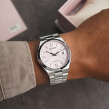 Citizen x Pantone Dreamy Pink Dial Silver Steel Strap Watch For Men - NJ0158-89X