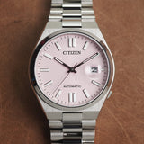 Citizen x Pantone Dreamy Pink Dial Silver Steel Strap Watch For Men - NJ0158-89X