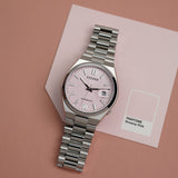 Citizen x Pantone Dreamy Pink Dial Silver Steel Strap Watch For Men - NJ0158-89X