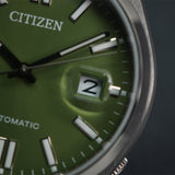 Citizen x Pantone Automatic Peaceful Green Dial Silver Steel Strap Watch For Men - NJ0158-89Z