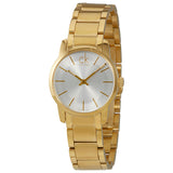 Calvin Klein City White Dial Gold Steel Strap Watch for Women - K2G23546