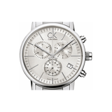 Calvin Klein Post Minimal White Dial Silver Steel Strap Watch for Men - K7627126