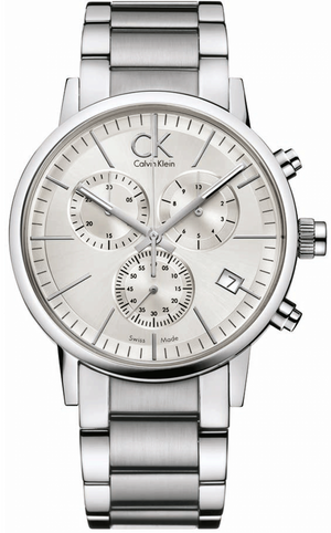 Calvin Klein Post Minimal White Dial Silver Steel Strap Watch for Men - K7627126