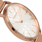 Coach Perry Silver Dial Rose Gold Mesh Bracelet Watch for Women - 14503386