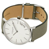 Coach Perry White Dial Grey Leather Strap Watch for Women - 14503155