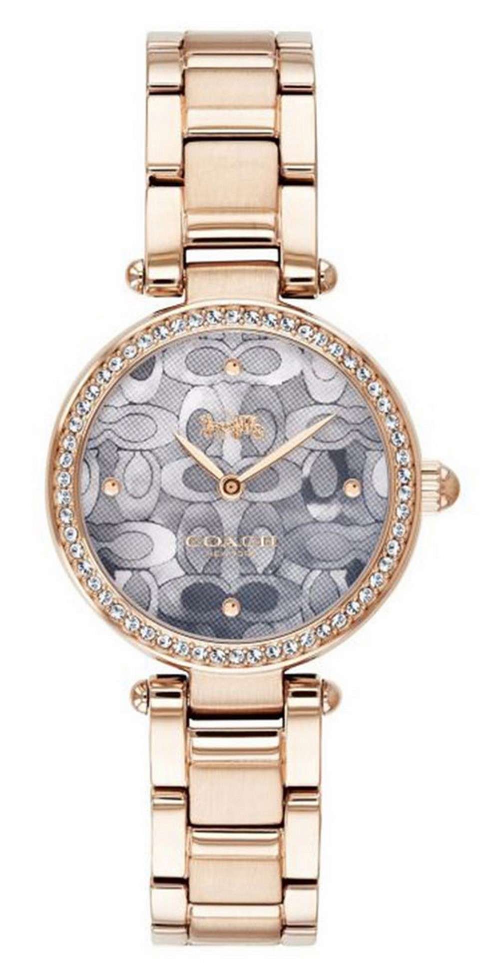 Coach Park Crystal Dial Rose Gold Steel Strap Watch for Women