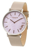 Coach Perry Mother of Pearl Dial Light Grey Leather Strap Watch for Women - 14503245