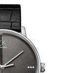 Calvin Klein Accent Black Dial Black Leather Strap Watch for Men - K2Y2X1CU