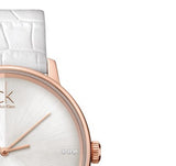 Calvin Klein Accent White Dial White Leather Strap Watch for Men - K2Y2X6KW