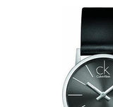 Calvin Klein Minimal Black Dial Black Leather Strap Watch for Women - K7622107